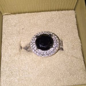 8.30ctw Black white diamond simulants over Rhodium